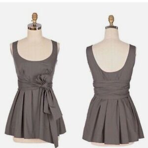 ANTHROPOLOGIE Odille Corps De Ballet Gray Bow Sash with scoop neck